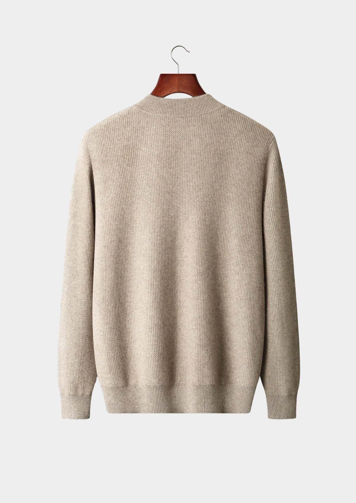 Pure Extra-Fine Merino Wool Textured Button Cardigan