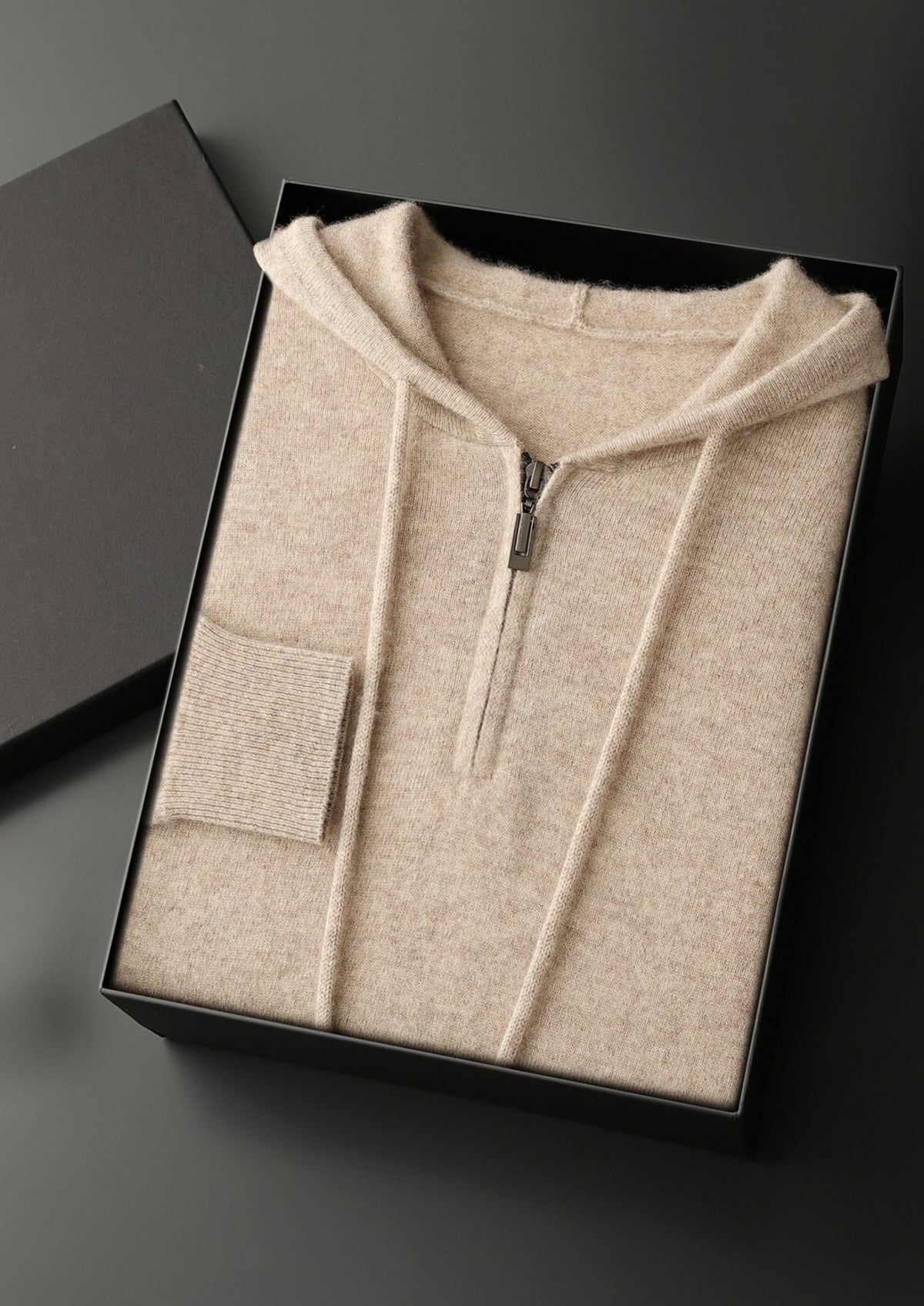 Premium Cashmere Half-Zip Hoodie