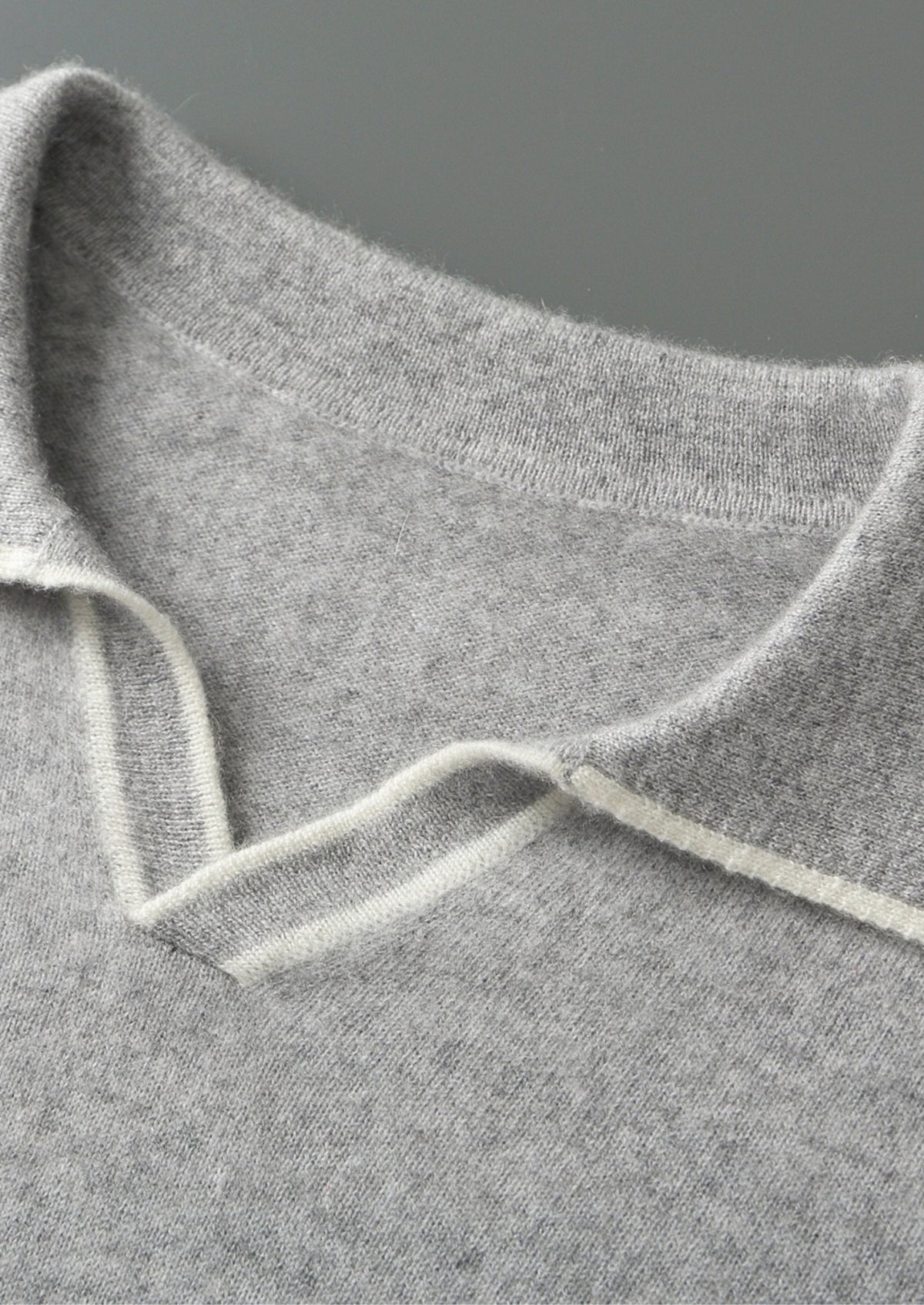 Premium Cashmere Buttonless Contrast Polo