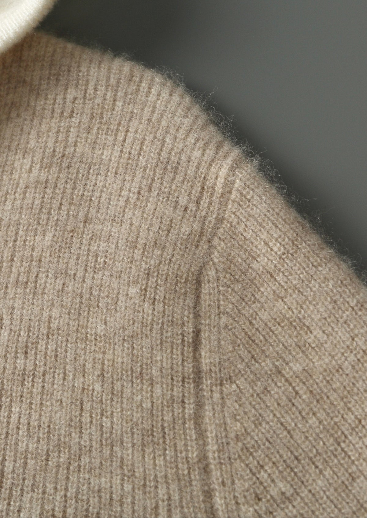 Premium Cashmere Two-Tone Zip Hoodie