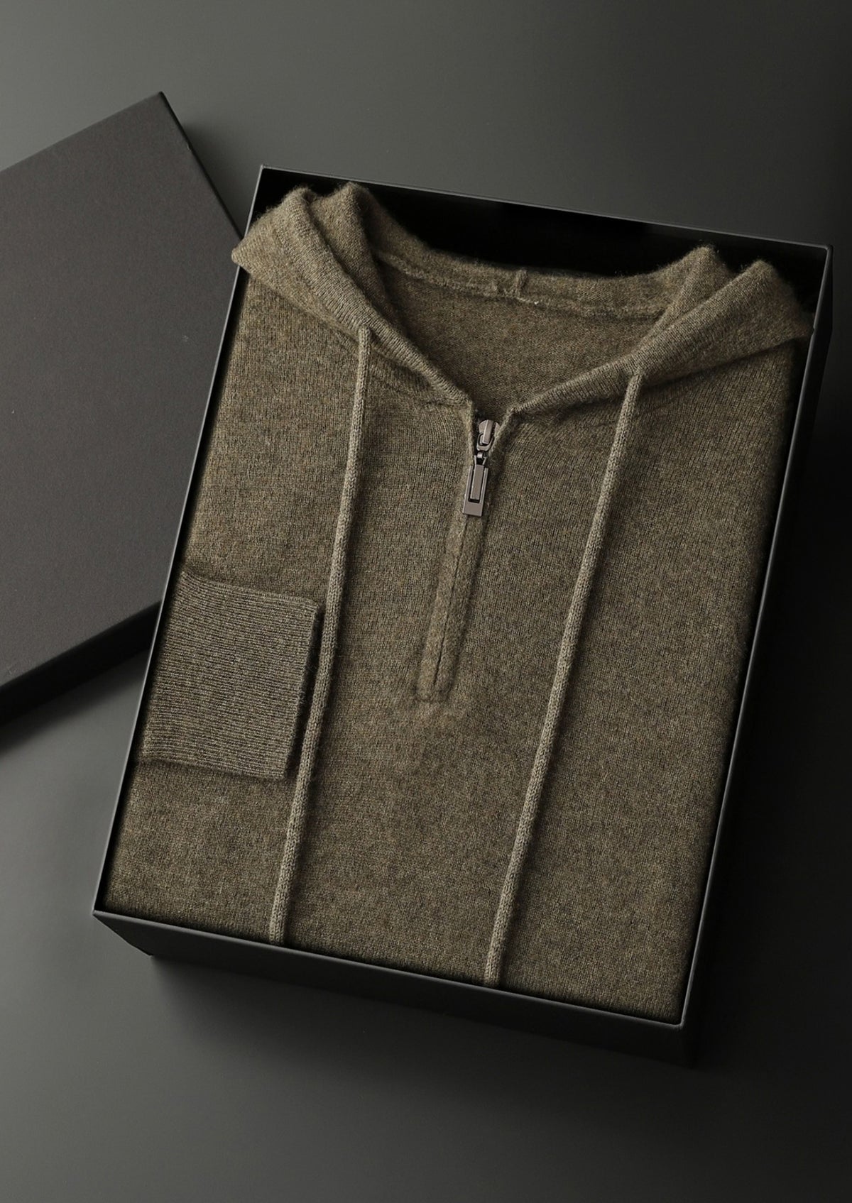 Premium Cashmere Half-Zip Hoodie