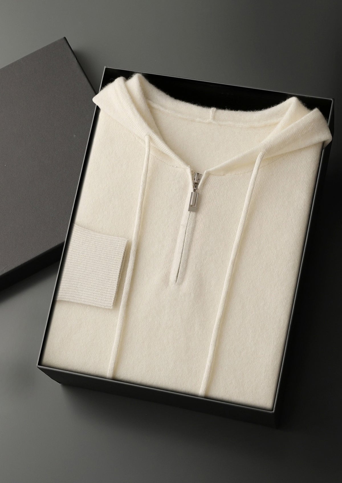 Premium Cashmere Half-Zip Hoodie
