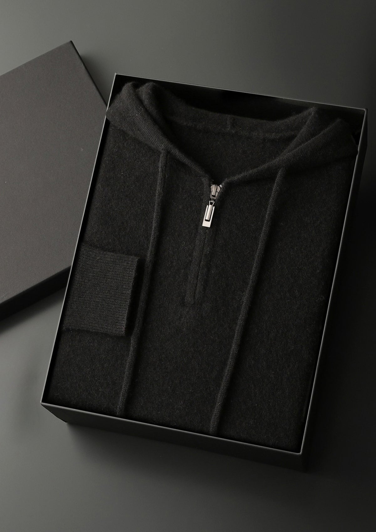Premium Cashmere Half-Zip Hoodie