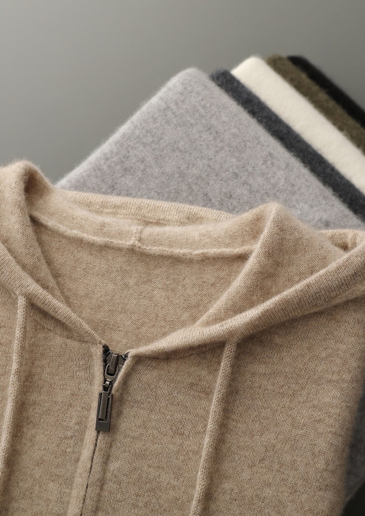 Premium Cashmere Half-Zip Hoodie
