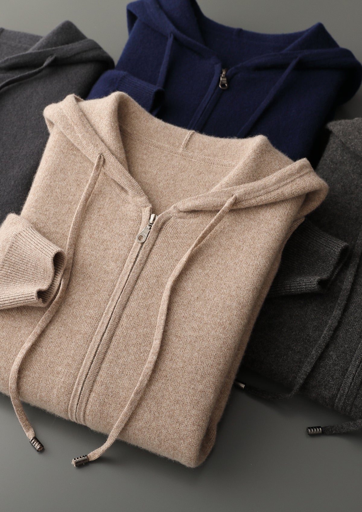 Pure Extra-Fine Merino Wool Zipper Hoodie