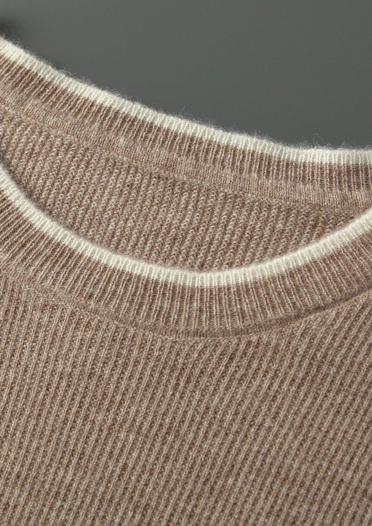 Pure Extra-Fine Merino Wool Contrast Crewneck