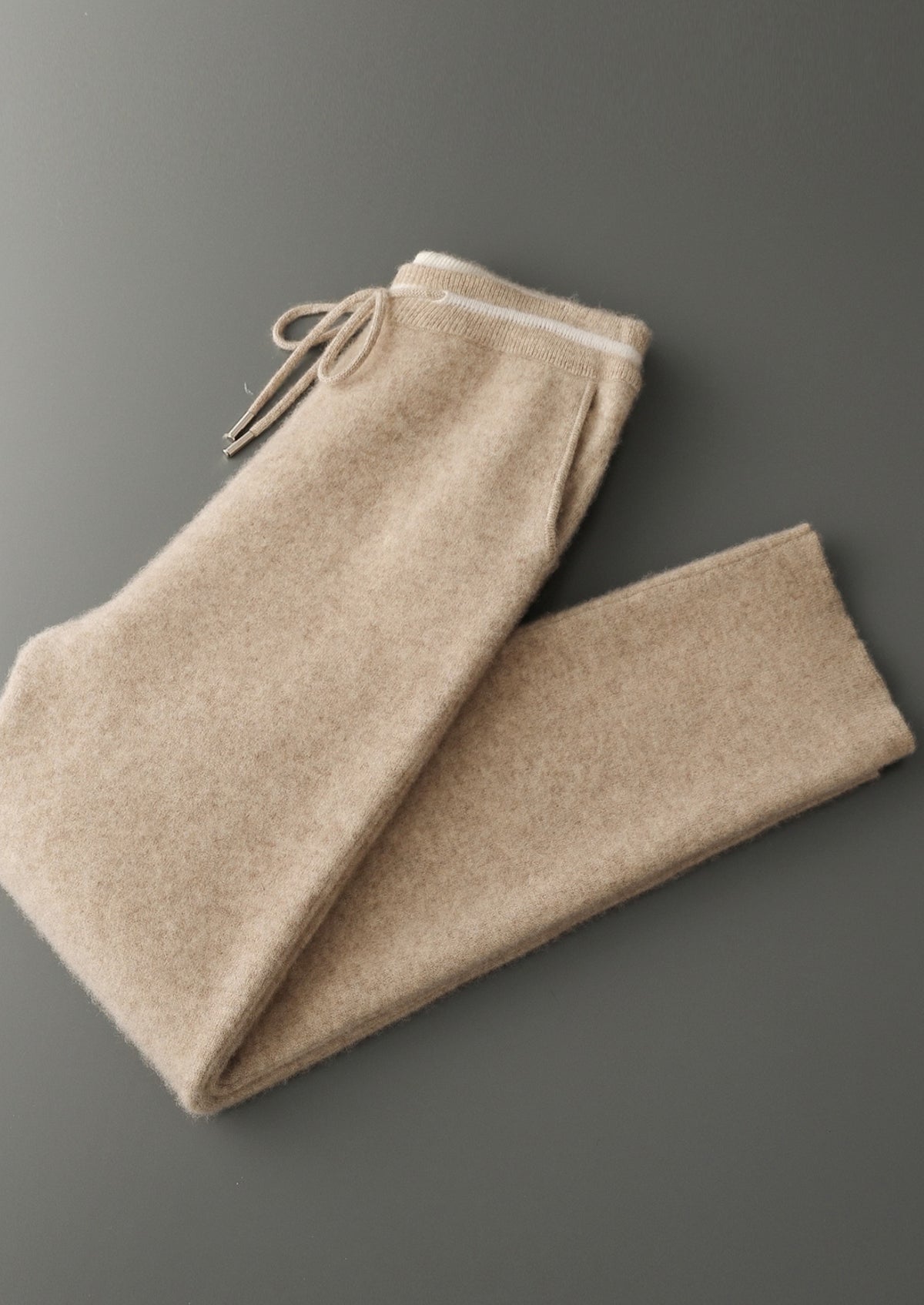 Pure Extra-Fine Merino Wool Contrast Leisure Trousers