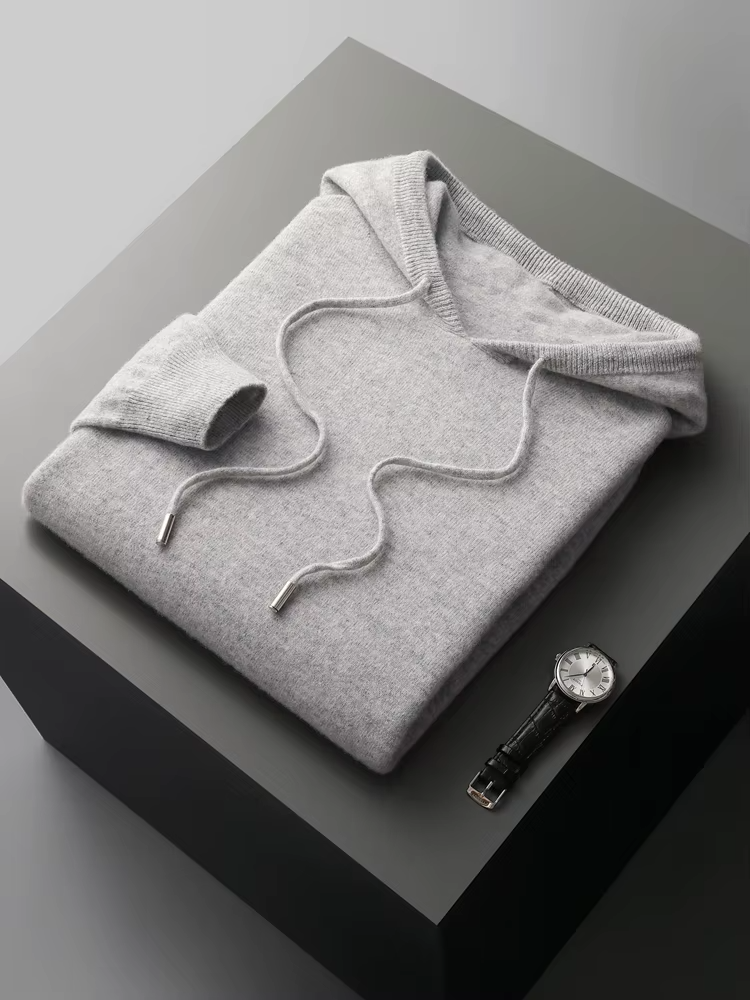 PURE EXTRA-FINE MERINO WOOL LEISURE HOODIE