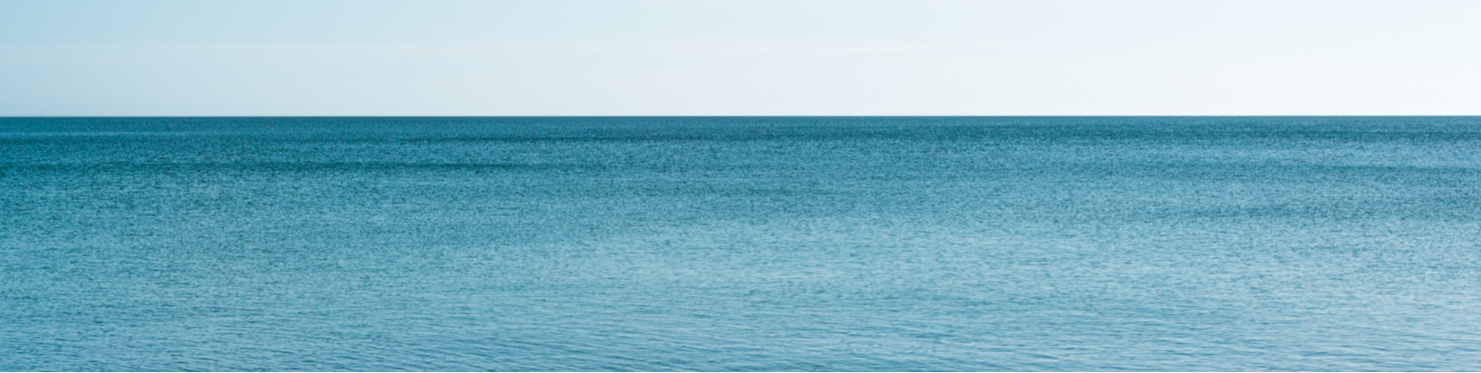 Wide expanse of blue ocean meeting a clear sky