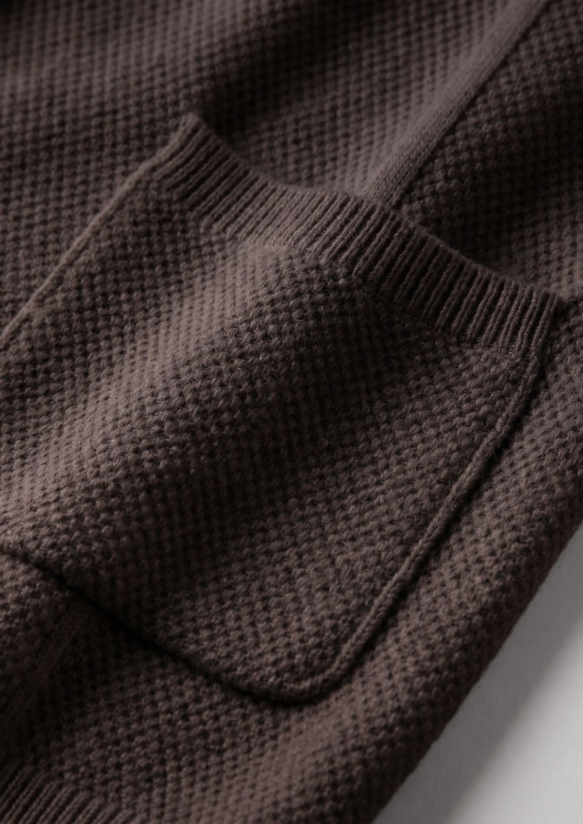 Pure Extra-Fine Merino Wool Dark Brown Button Overshirt