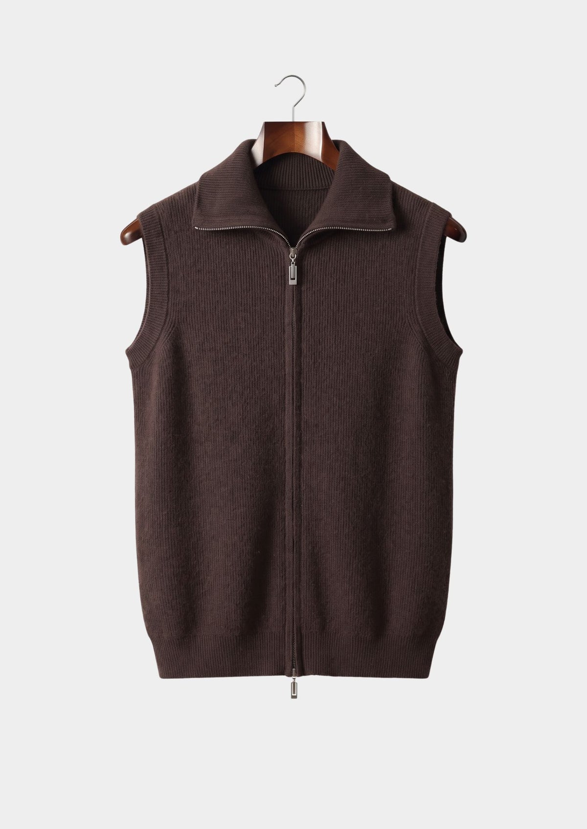 Pure Cashmere Dark Brown Body Warmer Vest