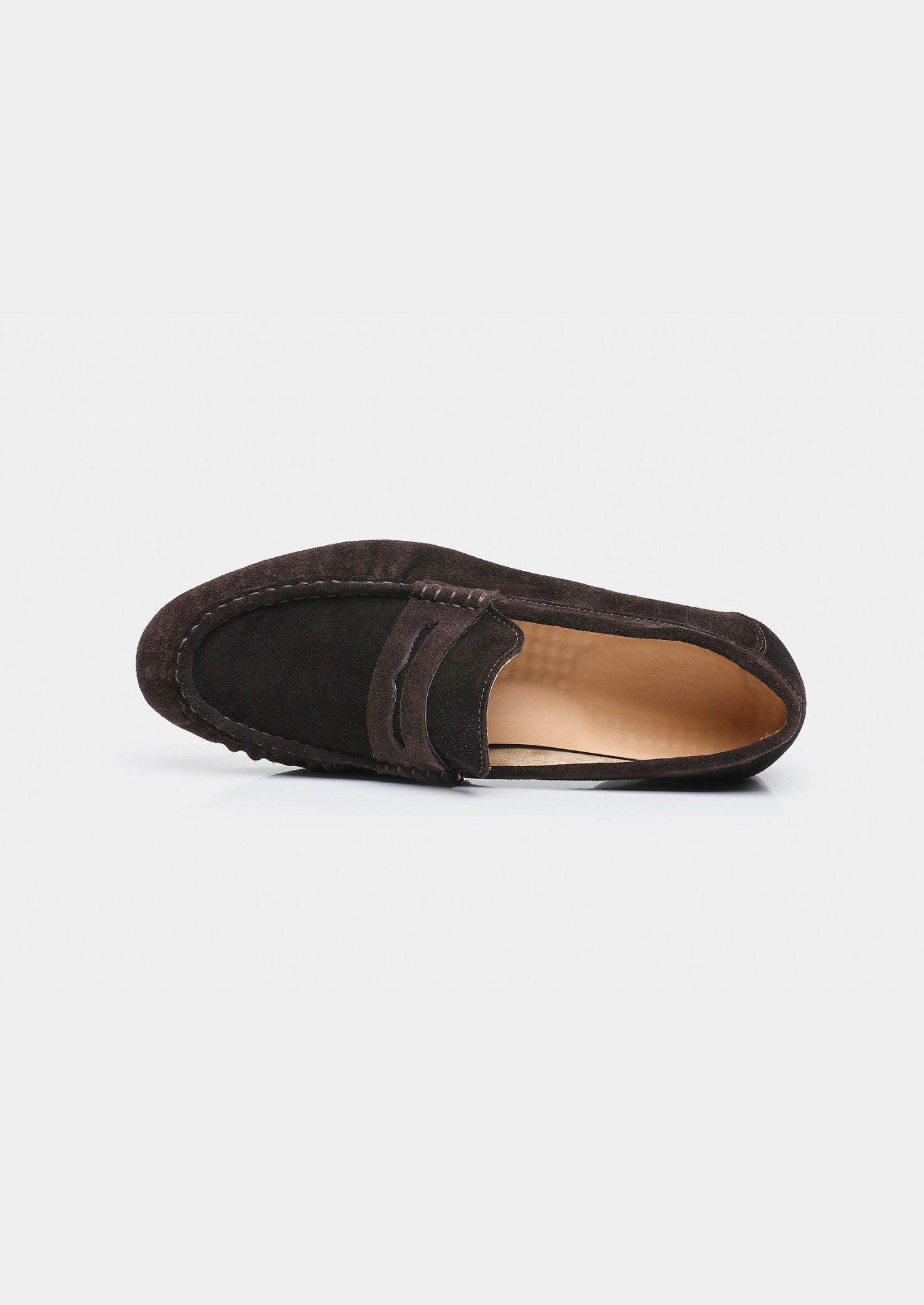 COFFEE CLASSIC PENNY SUEDE LOAFERS