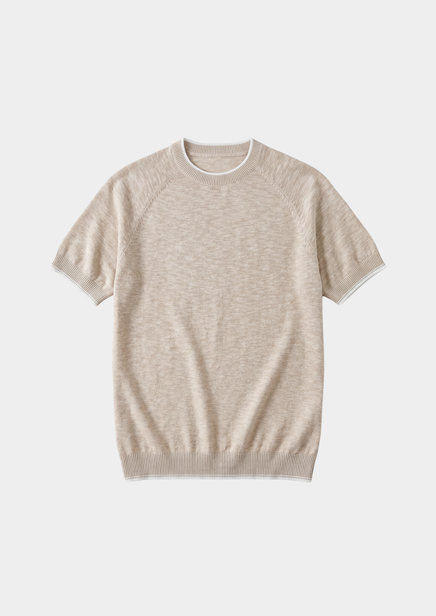 CAPRI BEIGE LINEN CONTRAST T-SHIRT