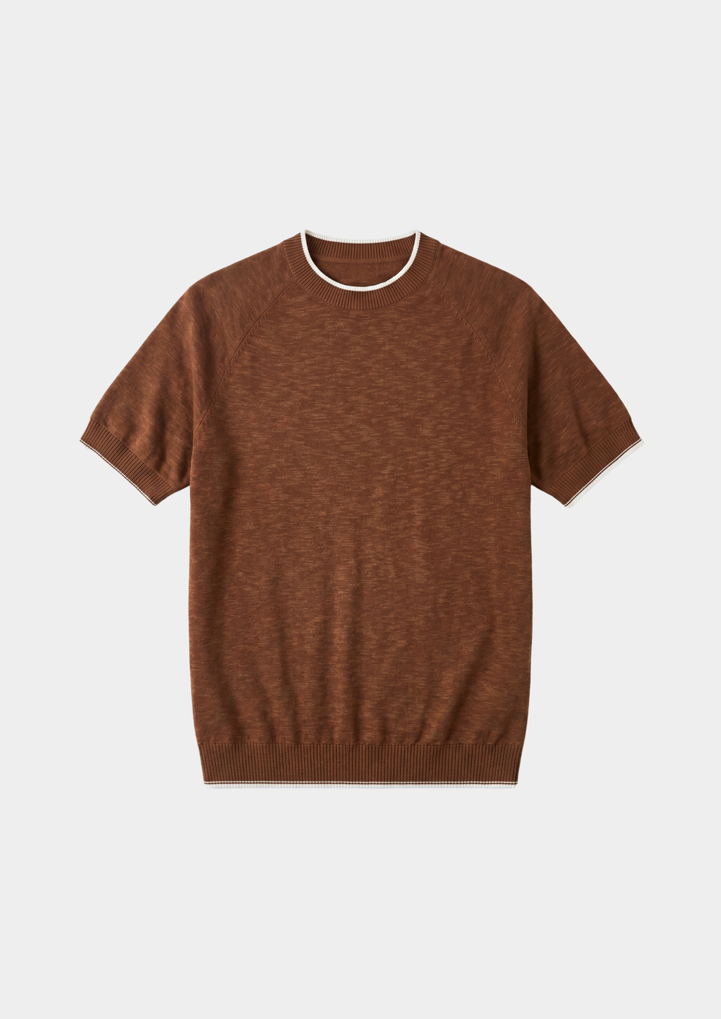 CAPRI CARAMEL LINEN CONTRAST T-SHIRT