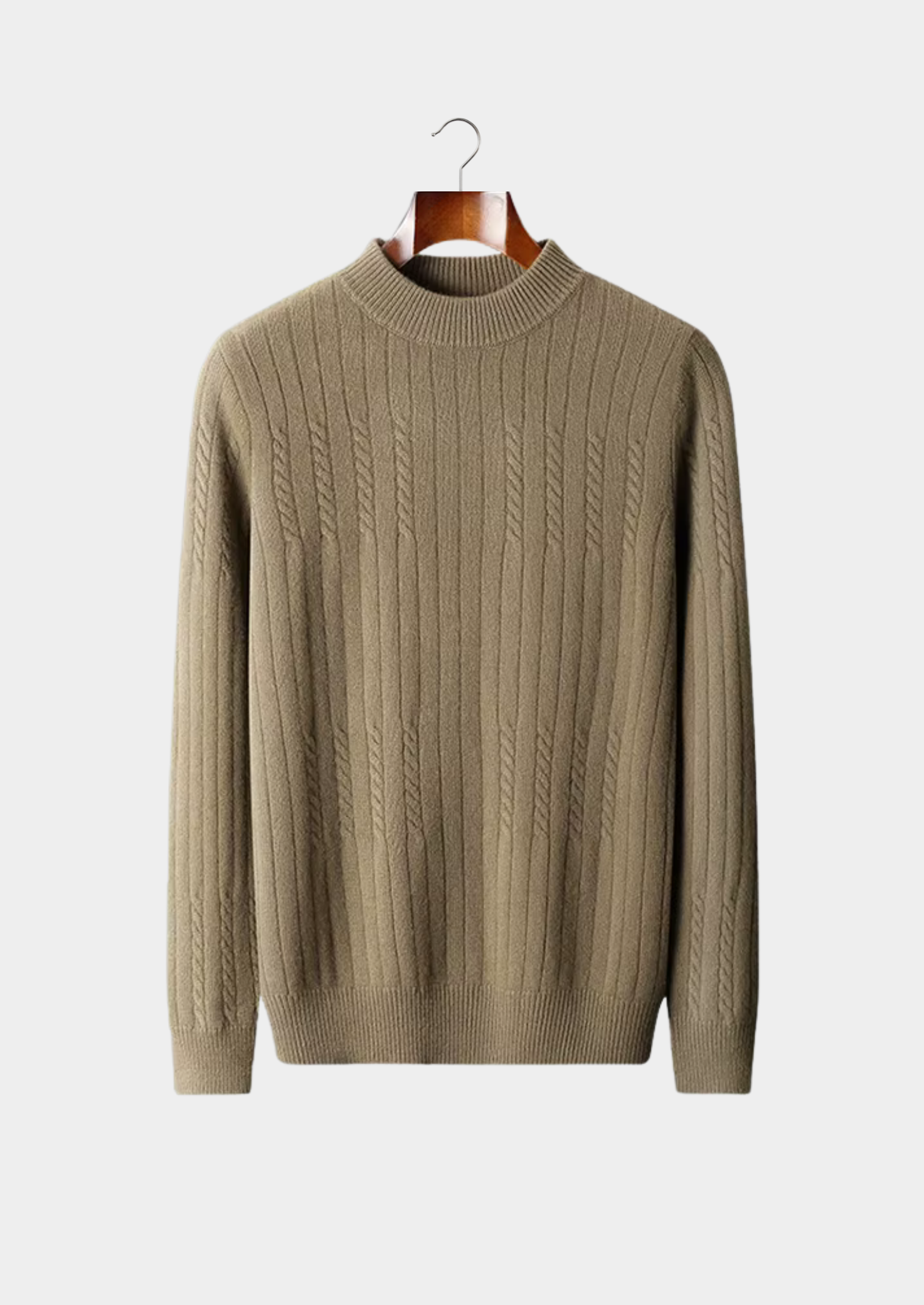 PURE EXTRA-FINE MERINO WOOL RIB MOCKNECK