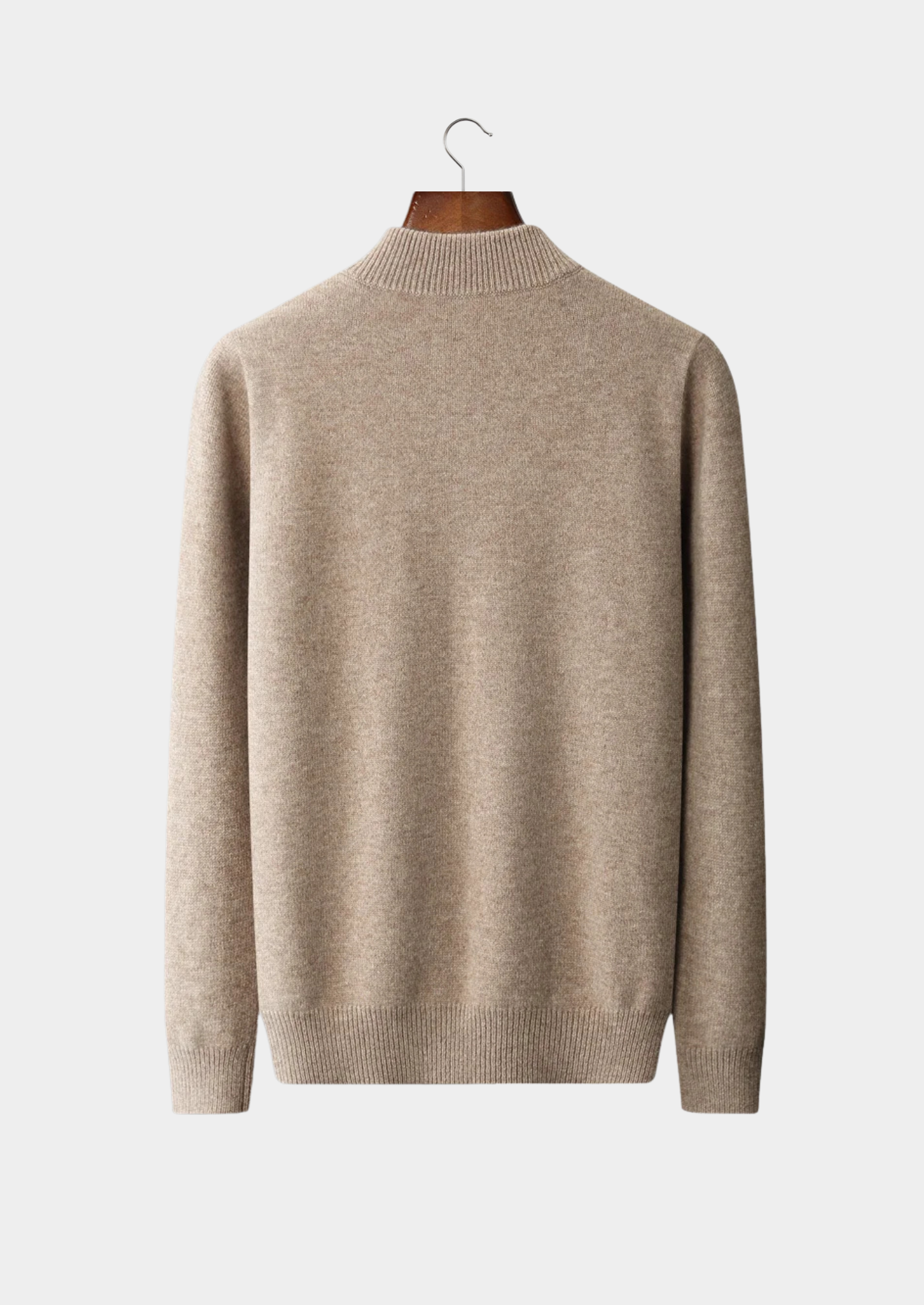 PURE EXTRA-FINE MERINO WOOL HALF ZIP SWEATER