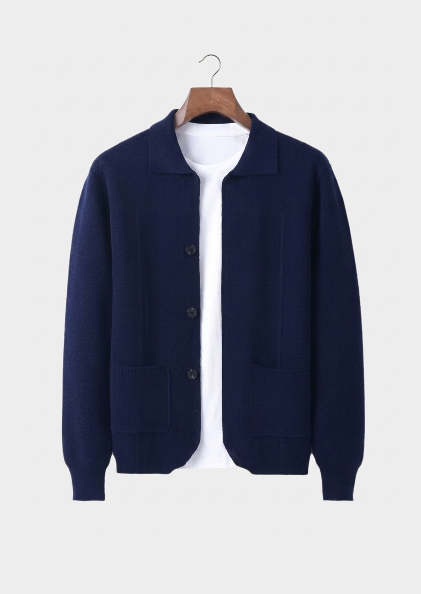 Pure Extra-Fine Merino Wool Button Overshirt