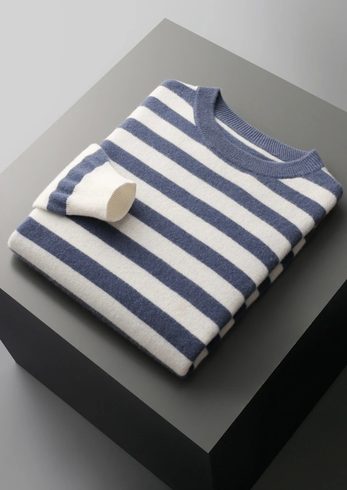 MERINO STRIPED CREWNECK