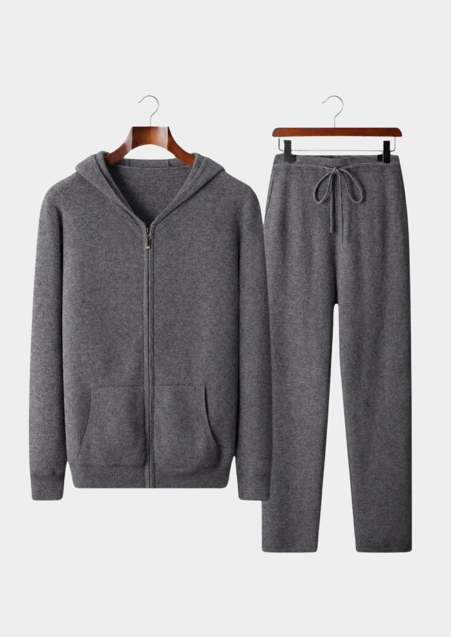 PURE EXTRA-FINE MERINO WOOL DARK GRAY ARVO SET