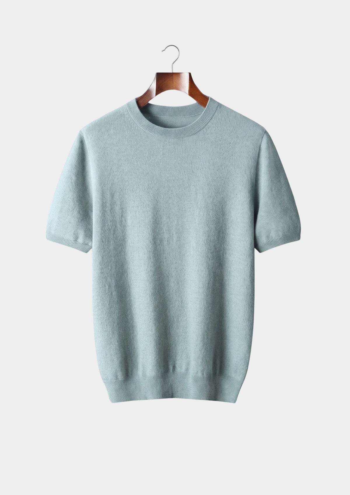 Premium Cashmere Classic Crewneck T-Shirt - Turquoise