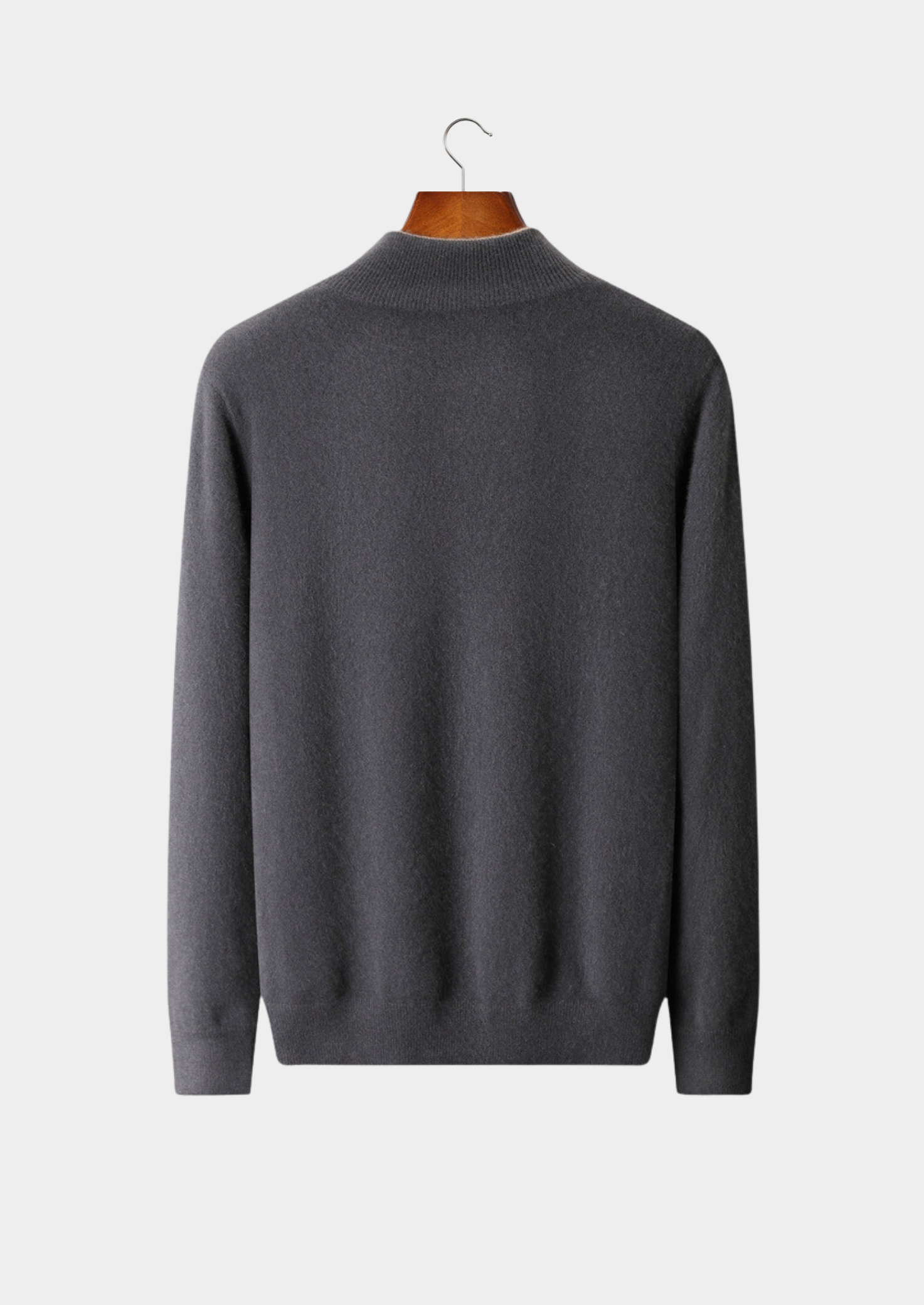 PURE CASHMERE DARK GRAY DUAL ZIP CARDIGAN