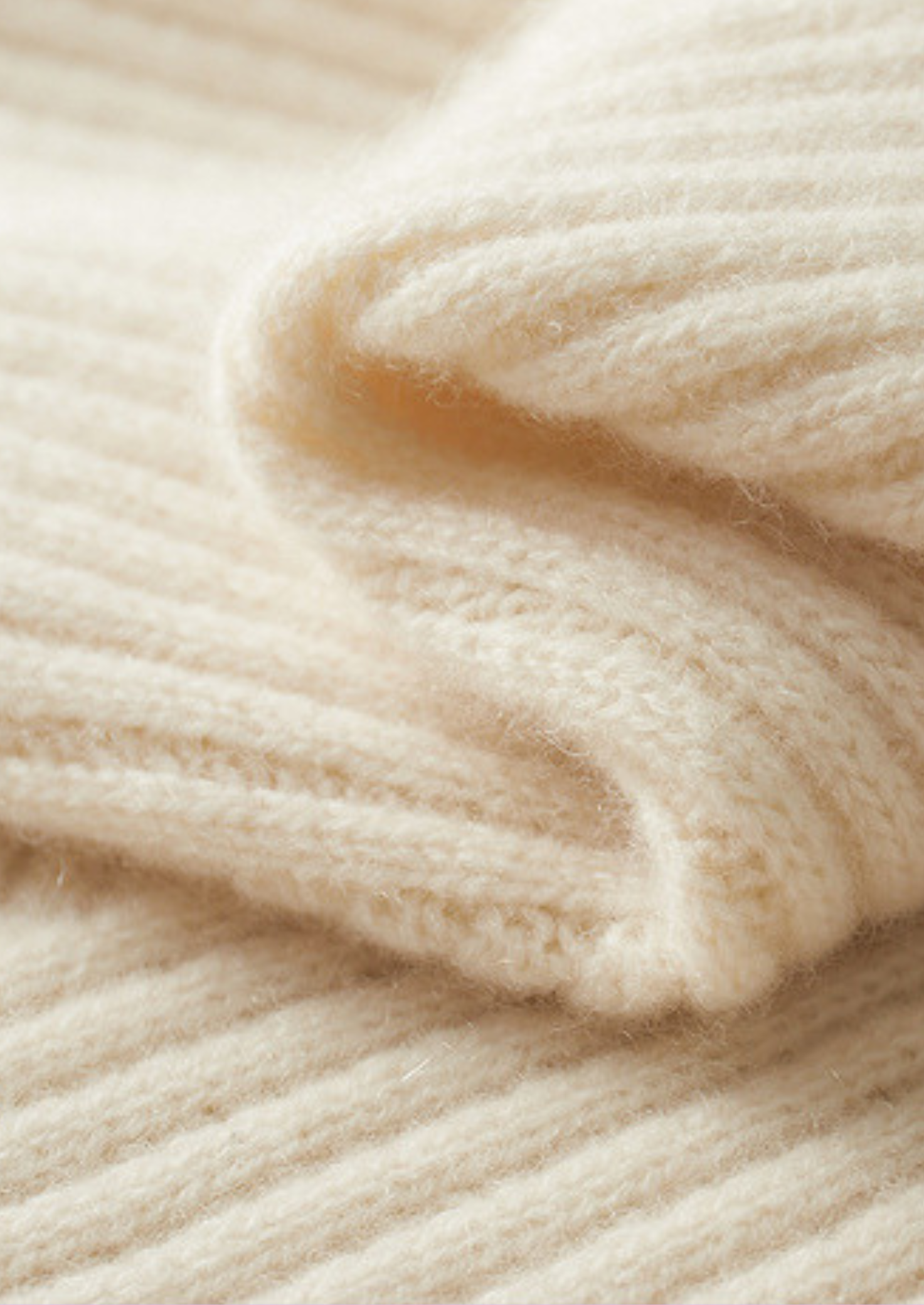 PURE CASHMERE IVORY PATTERNED MOCKNECK
