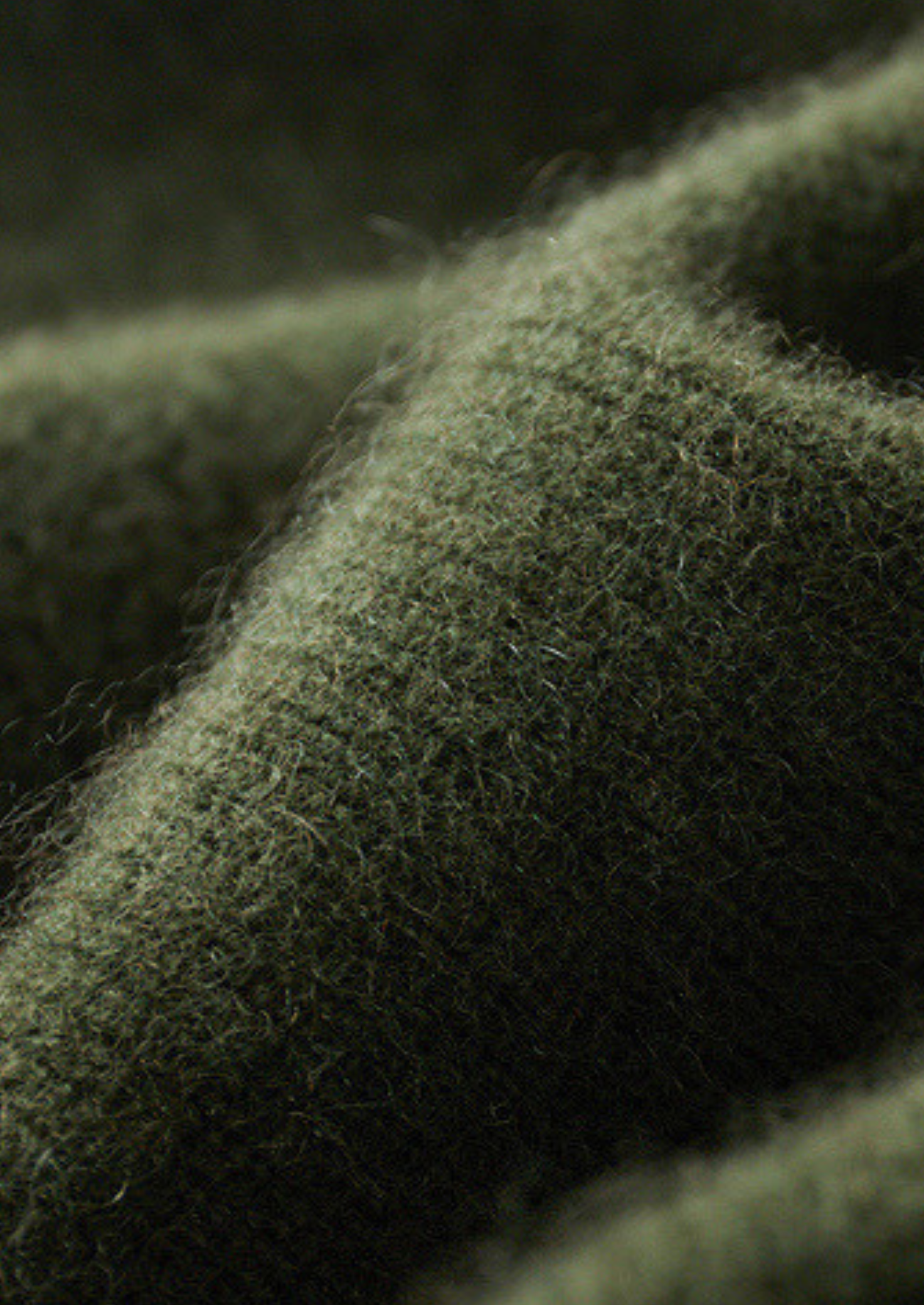 PURE CASHMERE OLIVE RIBBED HALF ZIP