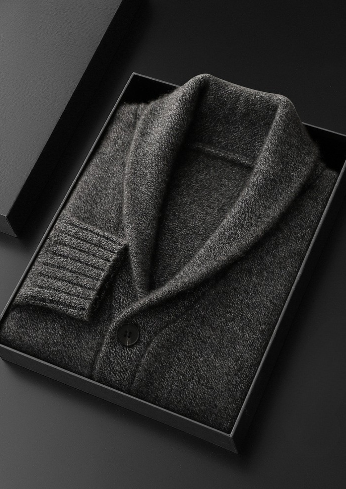 PURE CASHMERE SHAWL COLLAR CARDIGAN