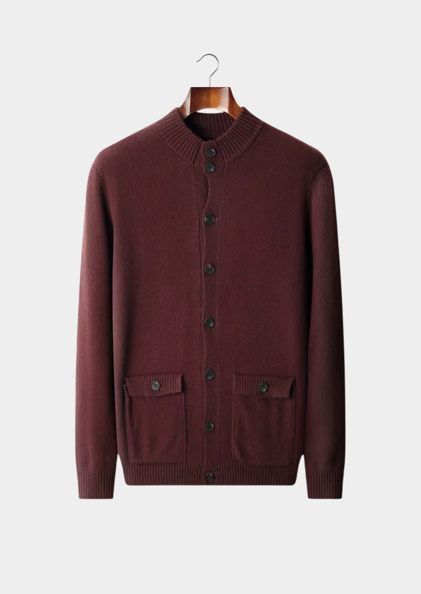 PURE EXTRA-FINE MERINO WOOL BUTTON CARDIGAN