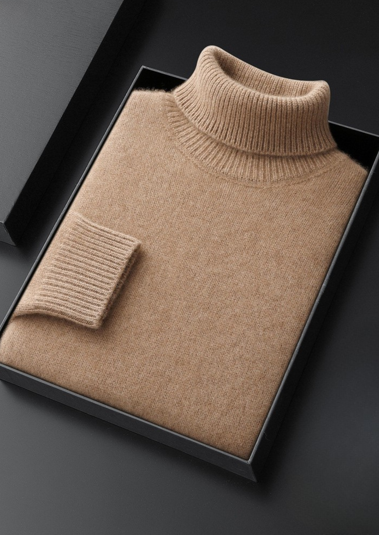 PURE CASHMERE BEIGE ESSENTIAL ROLLNECK