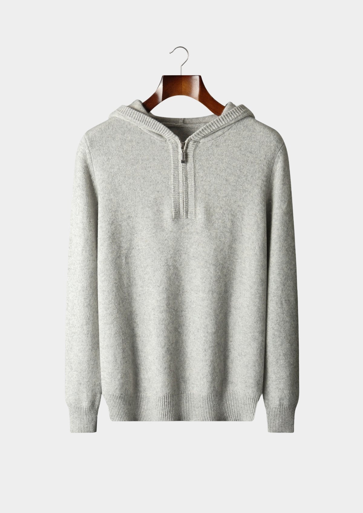 Pure Extra-Fine Merino Wool Quarter-Zip Hoodie