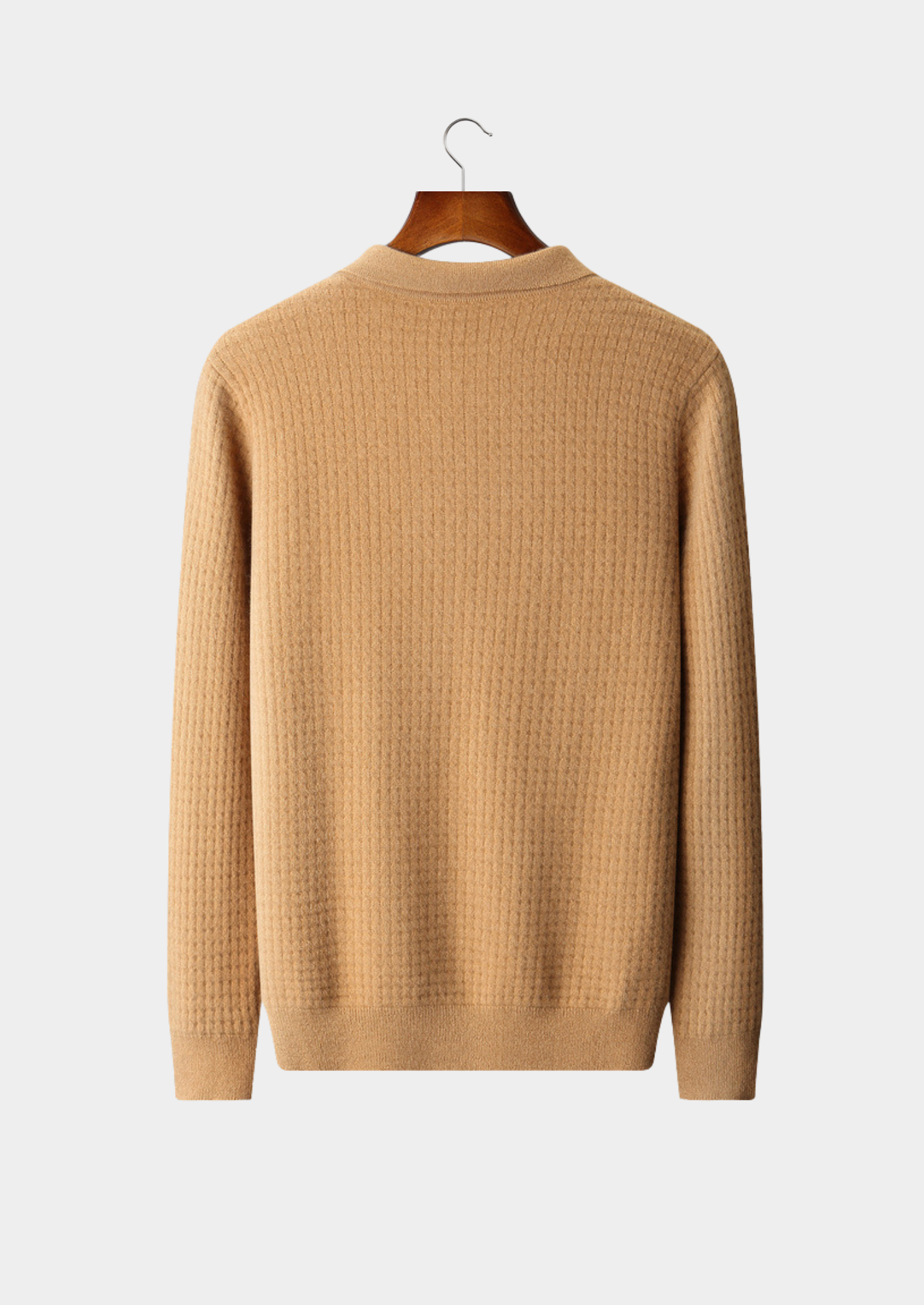 PURE CASHMERE CARAMEL TEXTURED BUTTON CARDIGAN