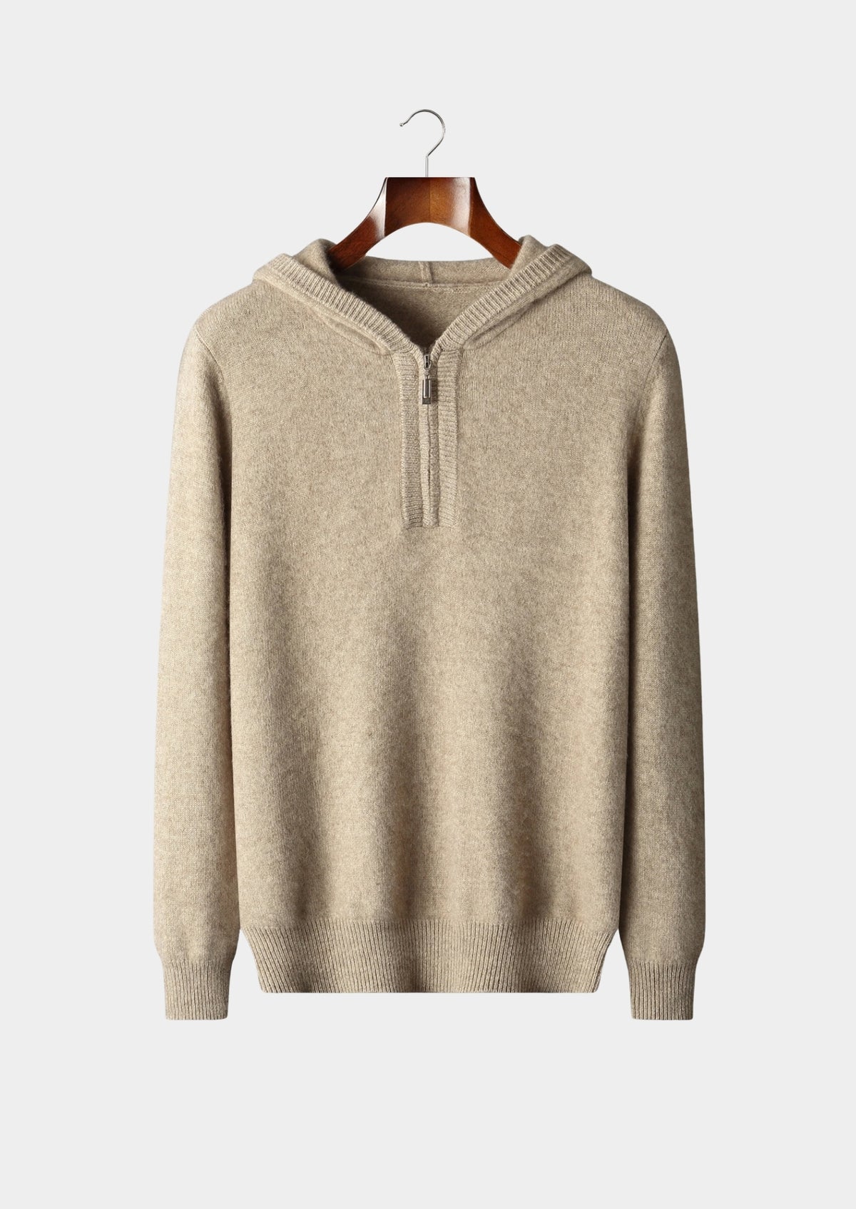 Pure Extra-Fine Merino Wool Quarter-Zip Hoodie