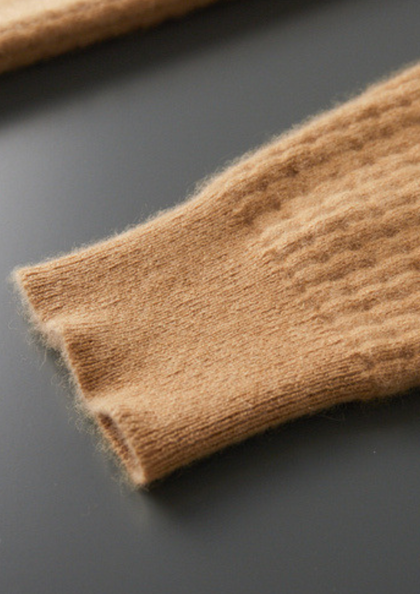 PURE CASHMERE CARAMEL TEXTURED BUTTON CARDIGAN