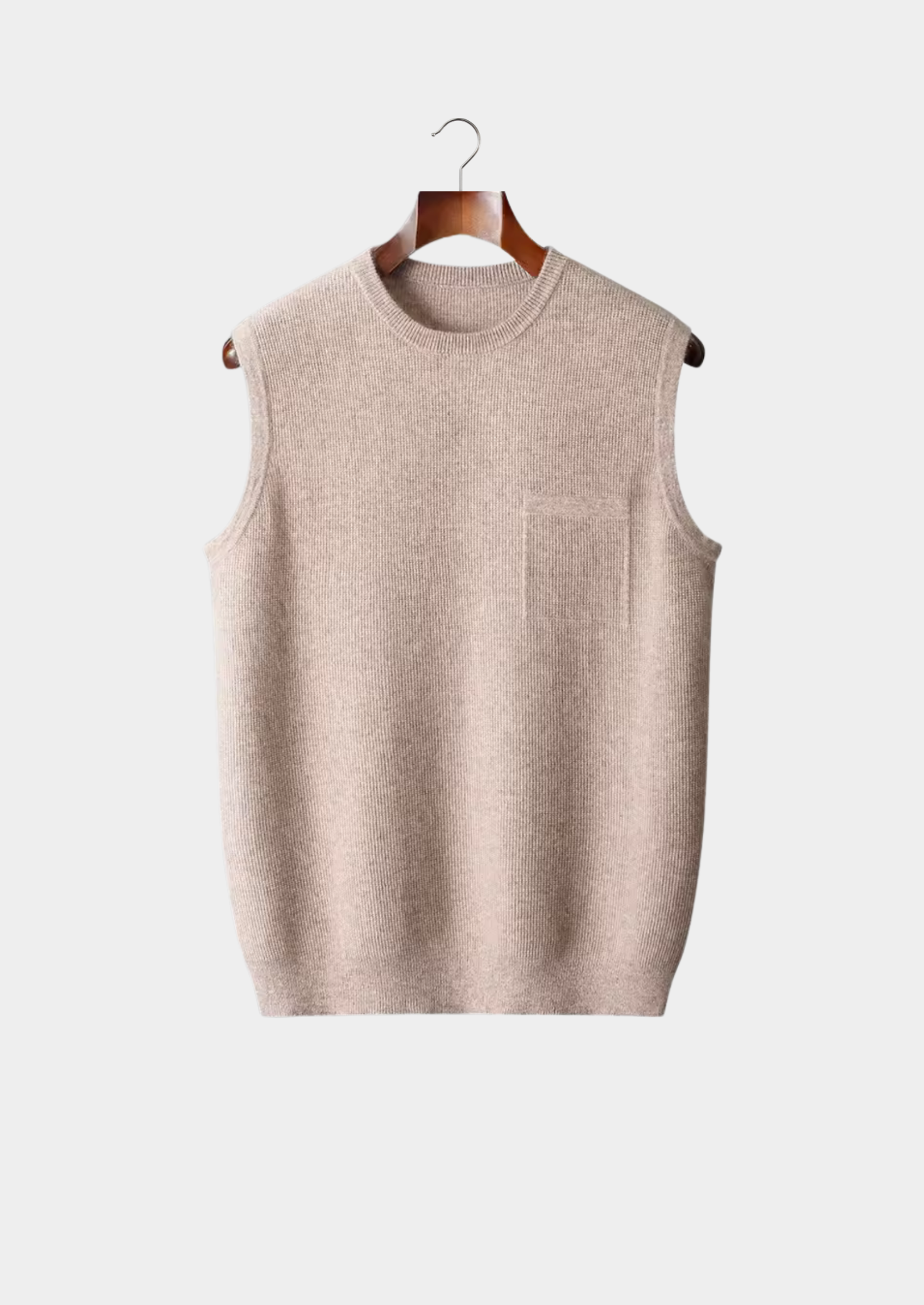 PURE EXTRA-FINE MERINO WOOL CREWNECK VEST