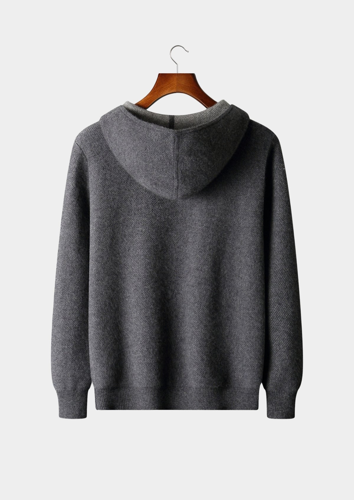 Pure Extra-Fine Merino Wool Jacquard Zip Hoodie