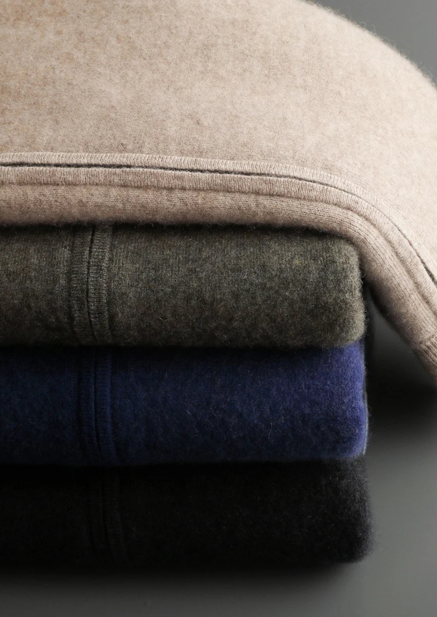 PREMIUM CASHMERE TWO TONE ZIP CARDIGAN