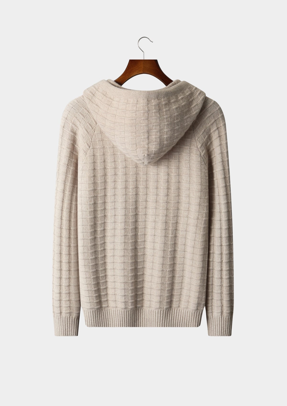 Pure Extra-Fine Merino Wool Textured Hoodie