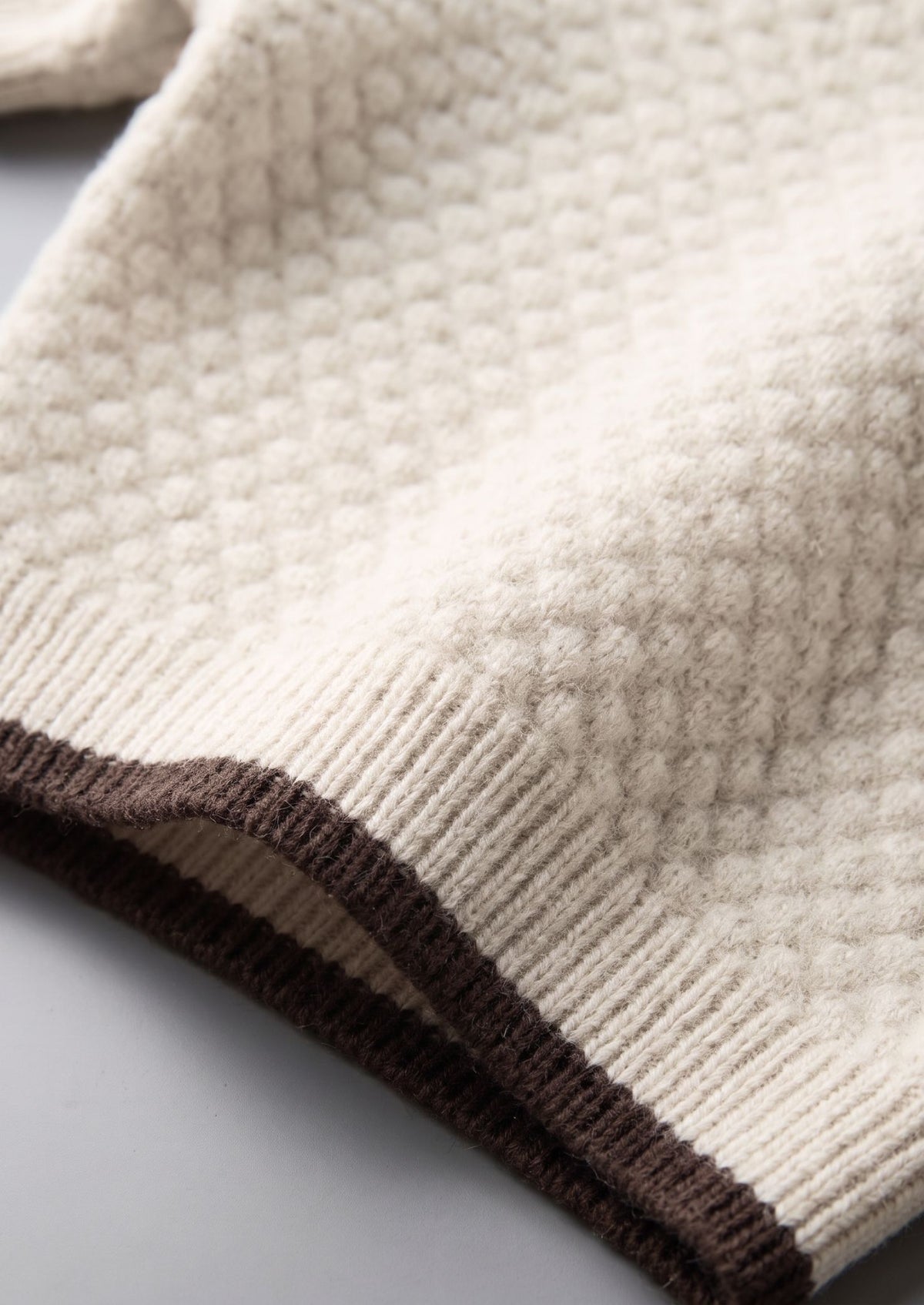 Premium Cashmere White Two-Tone Polo