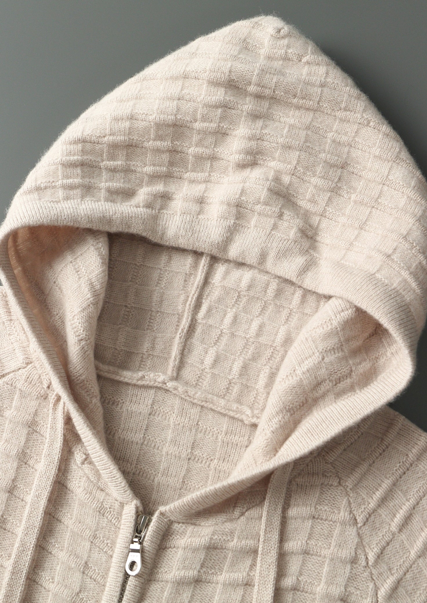 Pure Extra-Fine Merino Wool Textured Hoodie