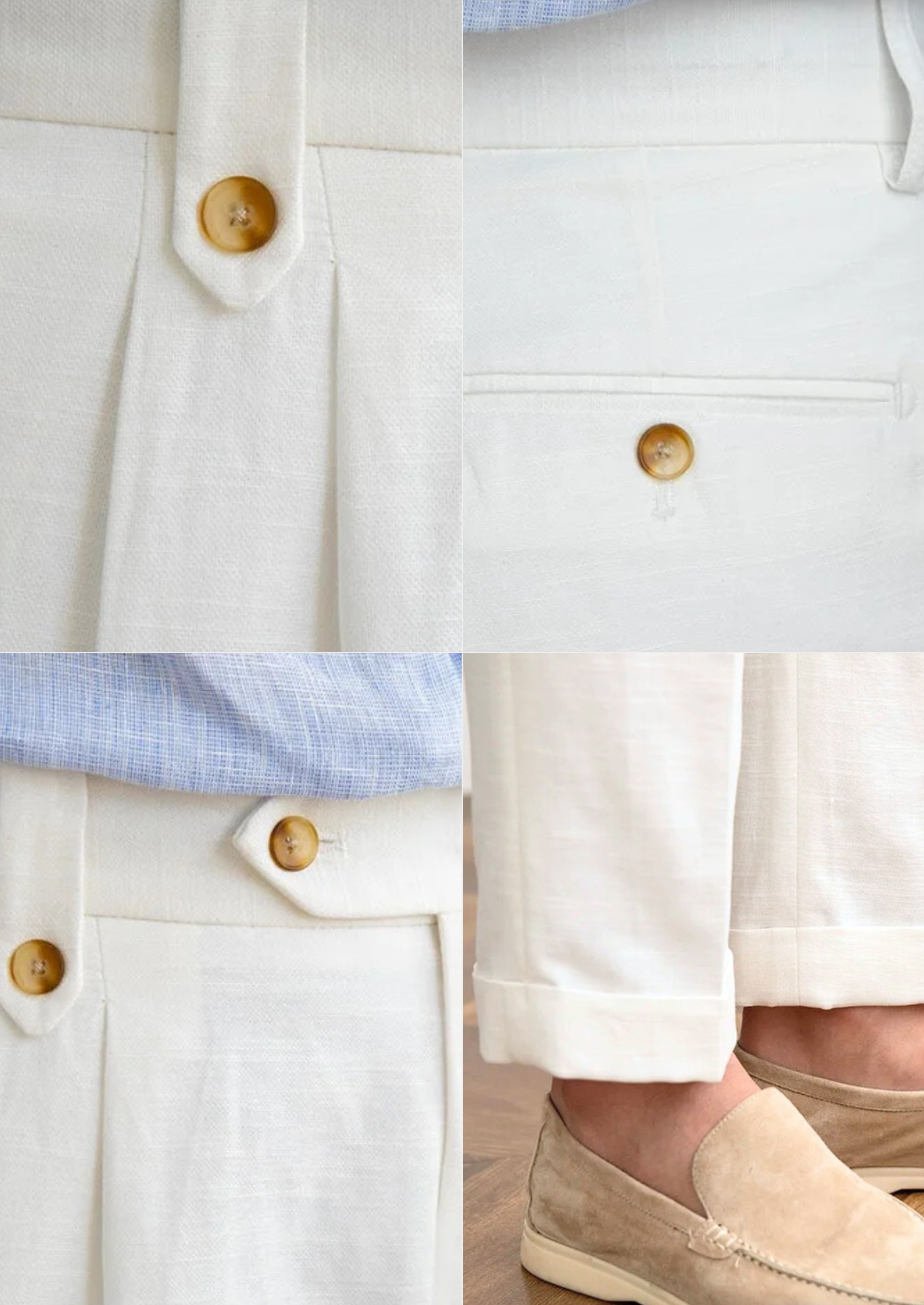 NAPOLI PLEATED SEASIDE TROUSERS - White