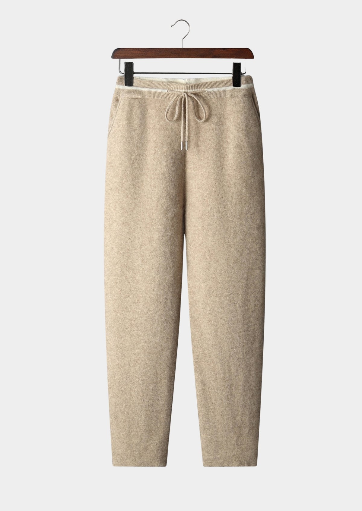 Pure Extra-Fine Merino Wool Contrast Leisure Trousers