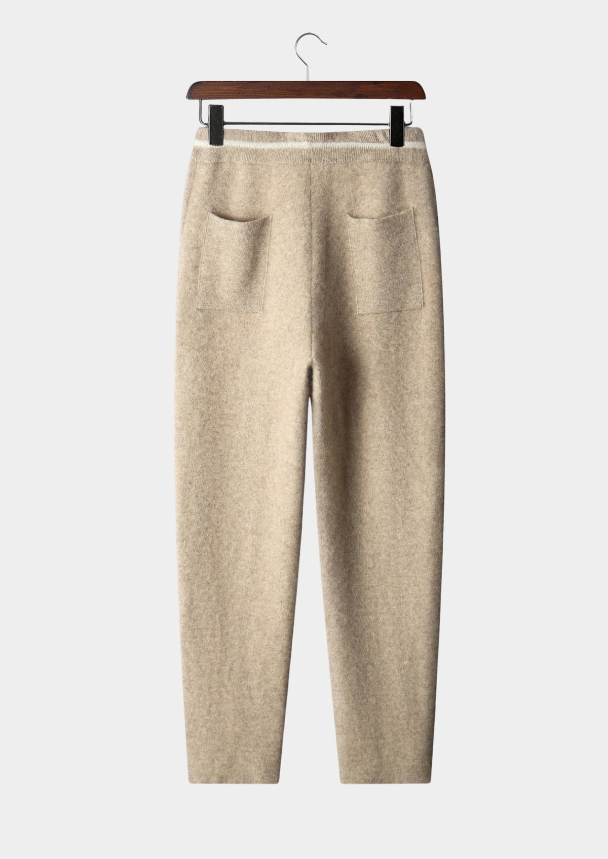 Pure Extra-Fine Merino Wool Contrast Leisure Trousers