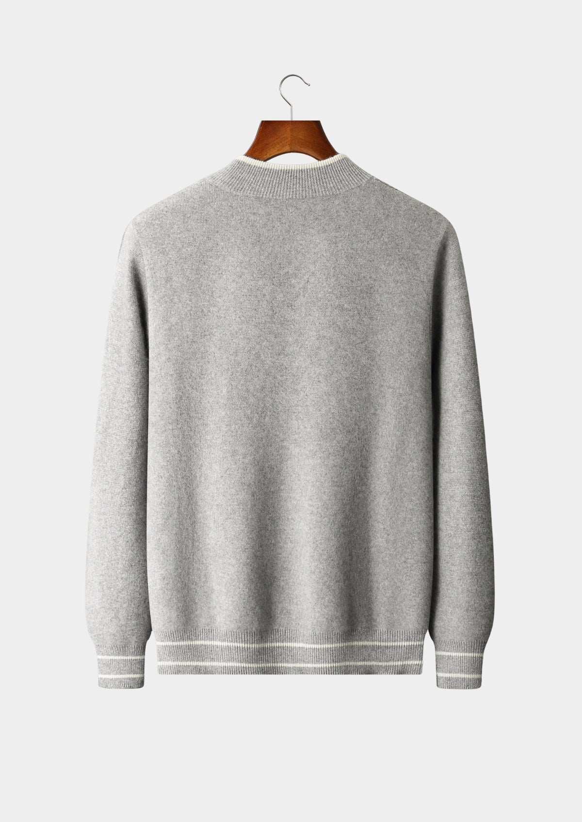 Pure Extra-Fine Merino Wool Contrast Zip Cardigan
