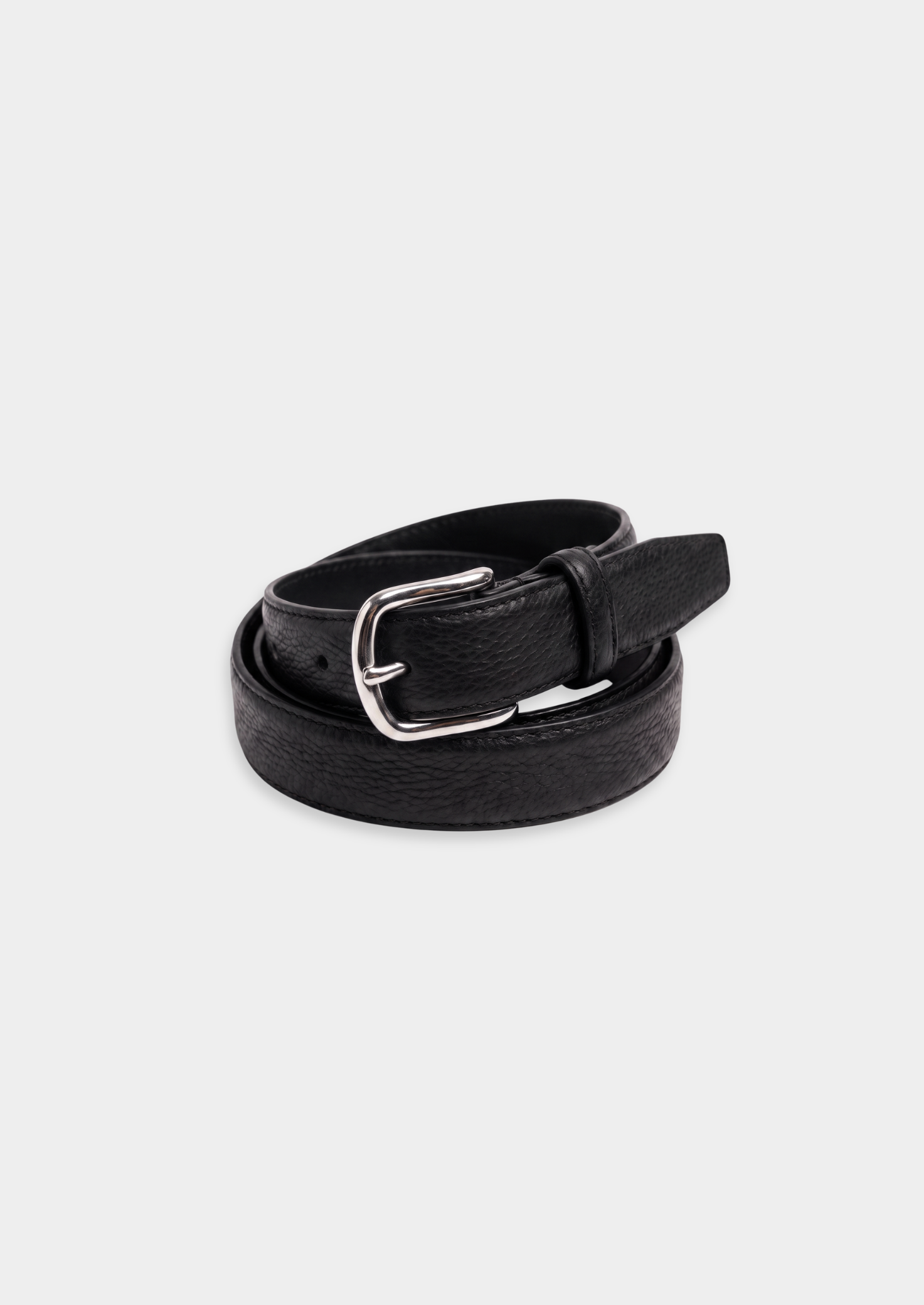 BLACK ESSENTIAL LEATHER BELT