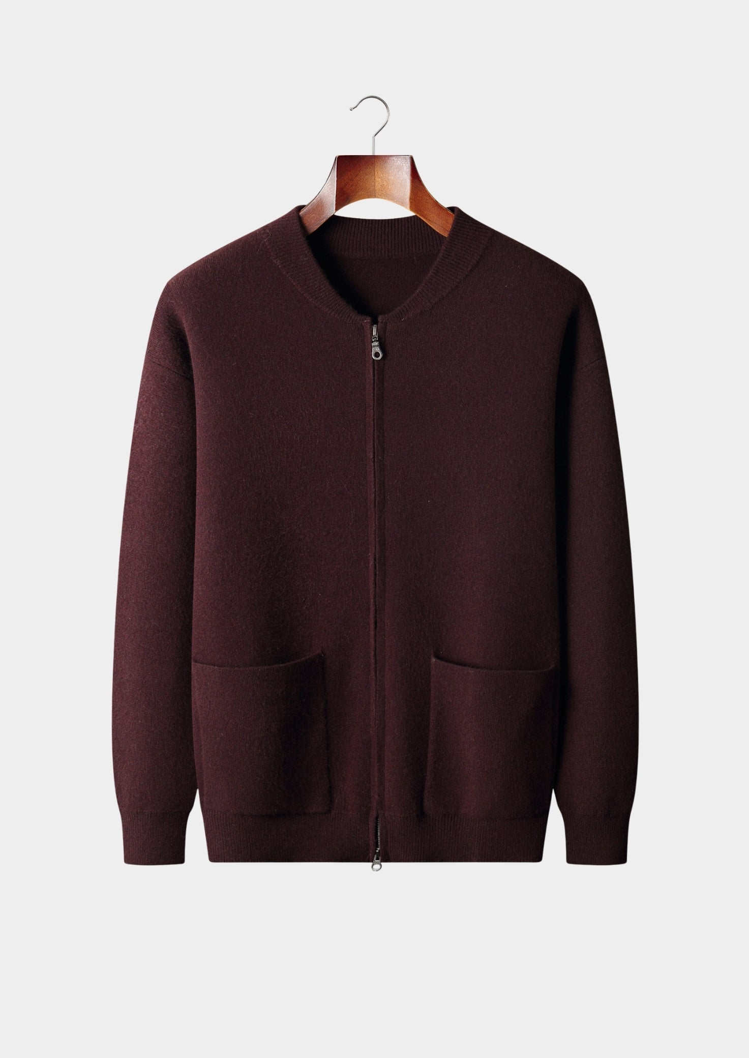 Pure Extra-Fine Merino Wool Essential Zip Cardigan