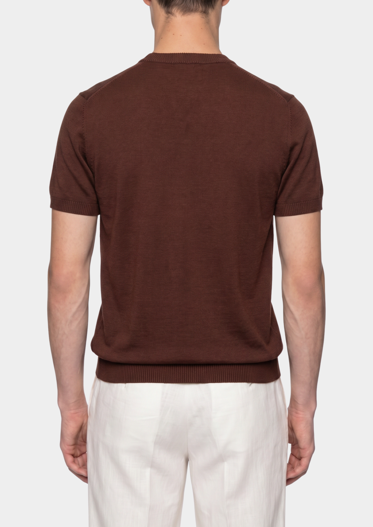 ESSENTIAL COFFEE KNITTED CREWNECK T-SHIRT