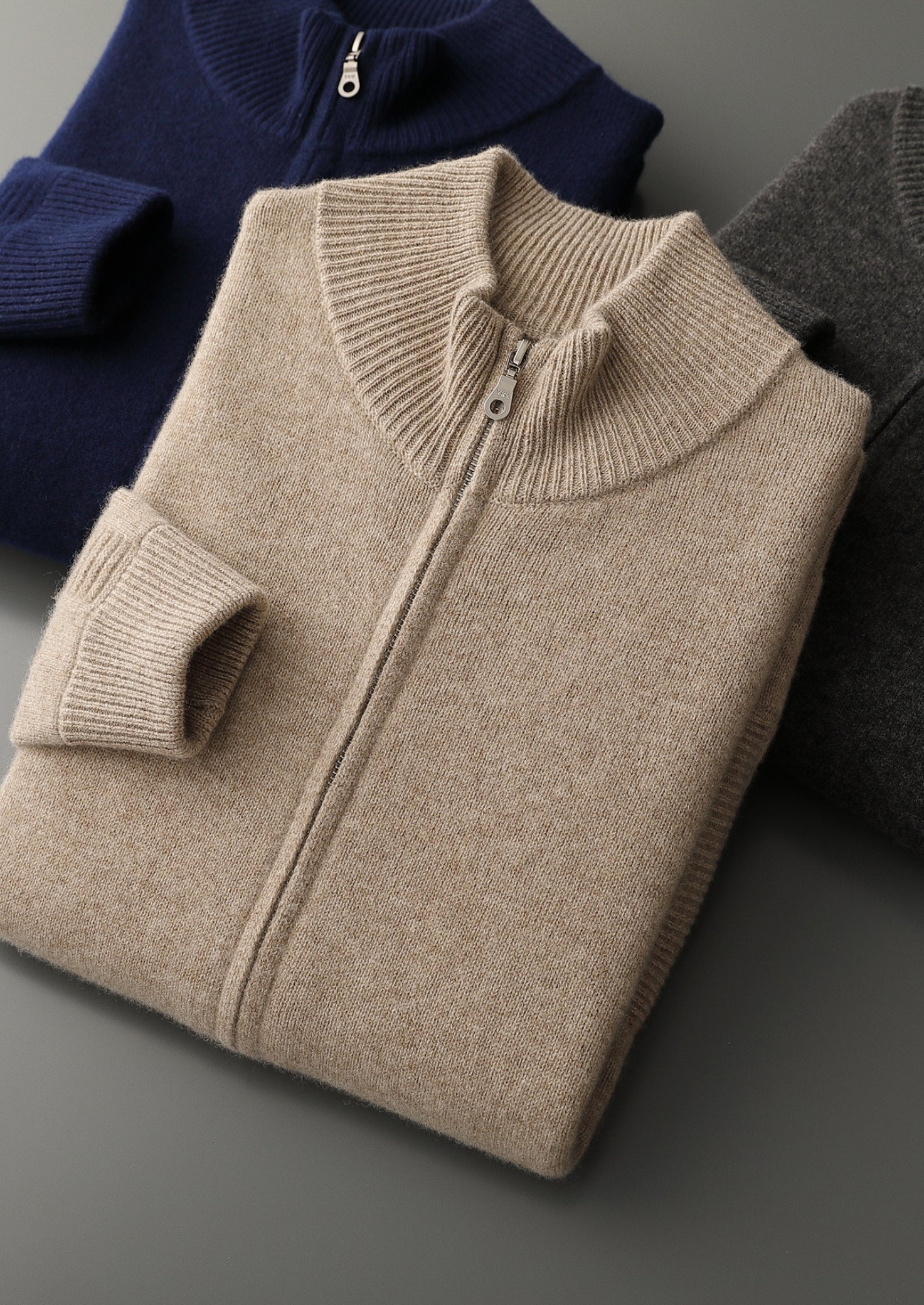 Pure Extra-Fine Merino Wool Essential Dual Zip Cardigan