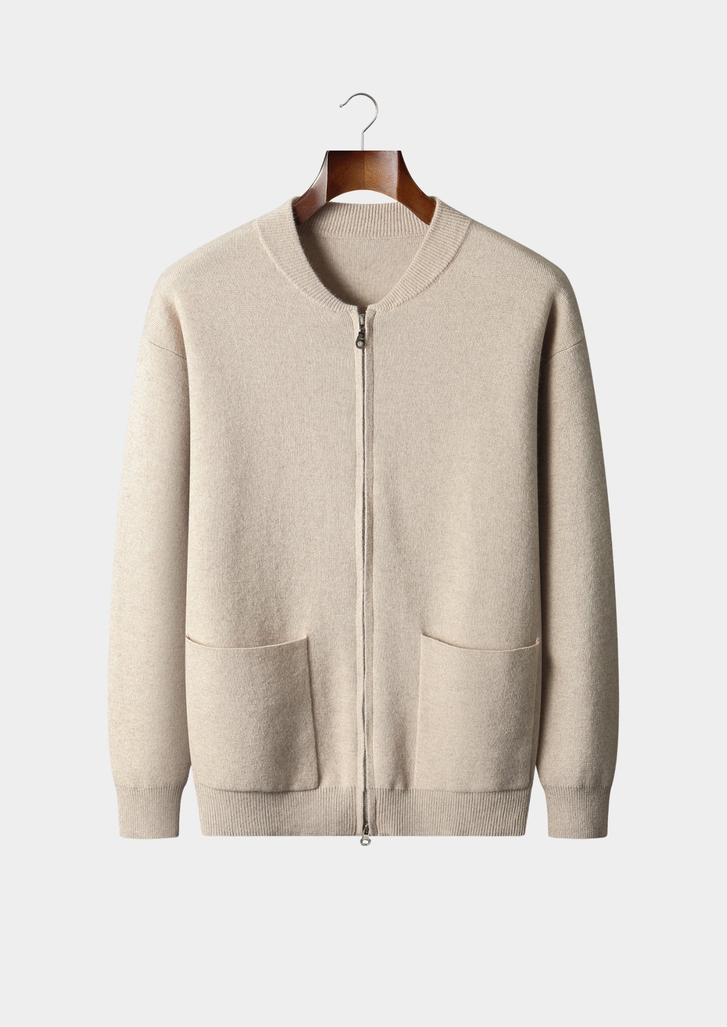 Pure Extra-Fine Merino Wool Essential Zip Cardigan