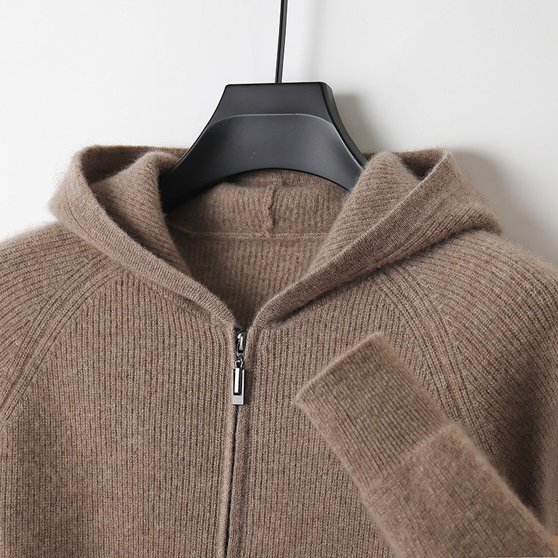 HOODIE MIT REISSVERSCHLUSS AUS EXTRAFEINER MERINO 